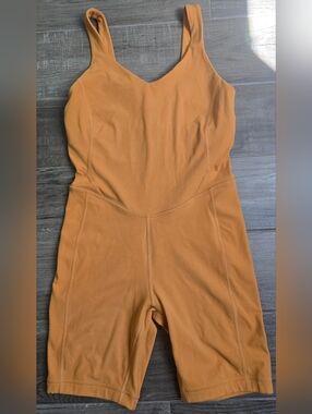 Lululemon Align Bodysuit 8" Autumn Orange Size 8 One-Piece Yoga Romper